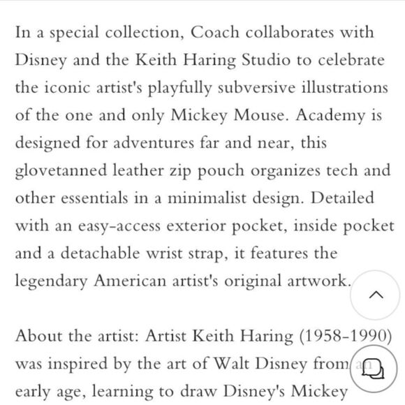 COACH X Disney Mickey X Keith Haring Academy Pouch *Rare Limited Edition nwt - Picture 10 of 13